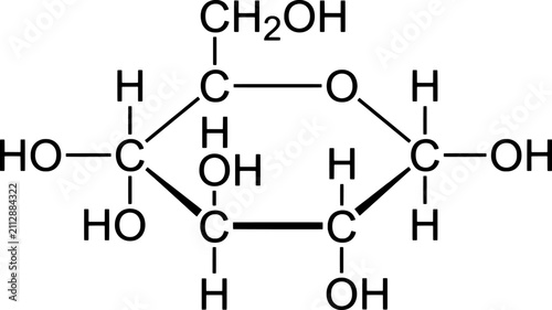 Obraz na płótnie Chemical structure of cellulose with hydroxyl groups