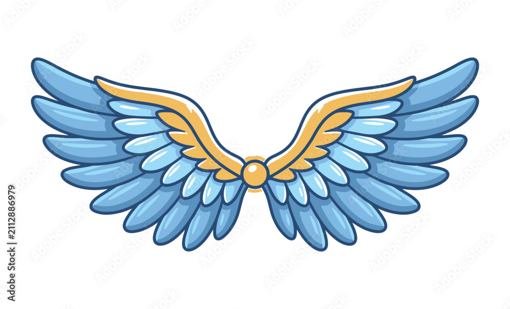 Fototapeta premium Stylized Angel Wings Vector Illustration