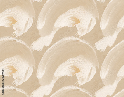 Seamless warm neutral tactile abstract brushstroke swirl pattern, tone-on-tone cream texture for wallpaper, wrapping paper, textile and background design, minimalist boho quiet-luxury repeat