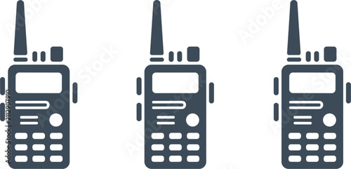 Fotografie Walkie talkie radio transceiver vector icon set, portable wireless communication