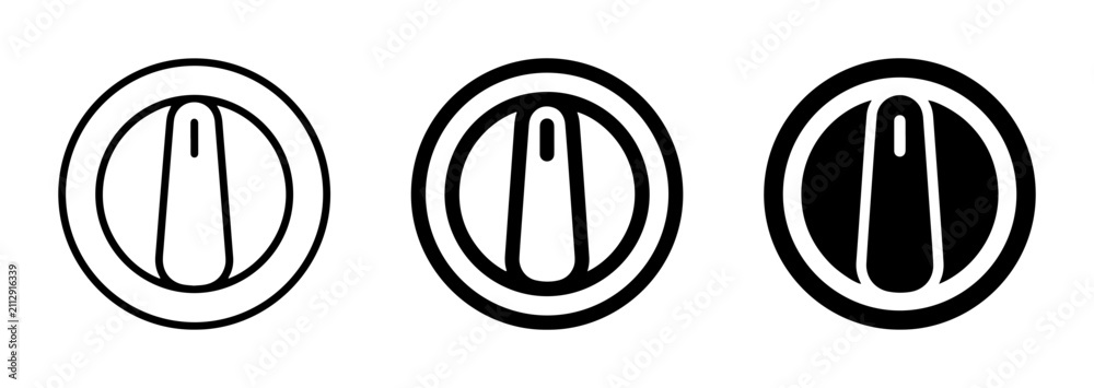 Fototapeta premium Control Knob Icons, Rotary Switch Symbols, Dial Settings, Simple Vector Graphics