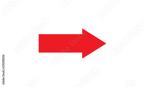Solid red block arrow pointing right isolated vector illustration for navigation and marketing