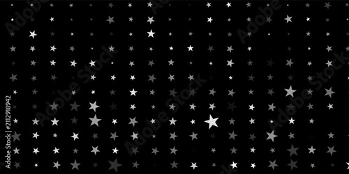 Cuadro en lienzo Black and White Star Gradient Halftone Texture Seamless in one direction