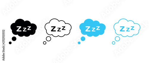 Sleep thought bubble icon set vector illustration graphic design element template project.