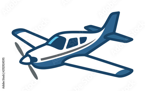 Small Propeller Airplane Vector Illustration