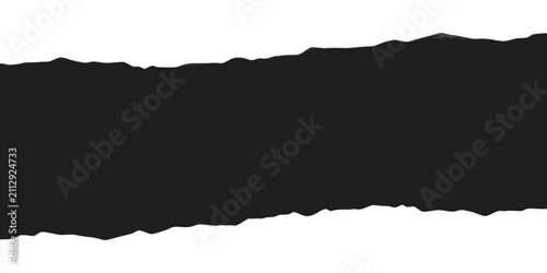 Torn black paper edge with a realistic jagged silhouette