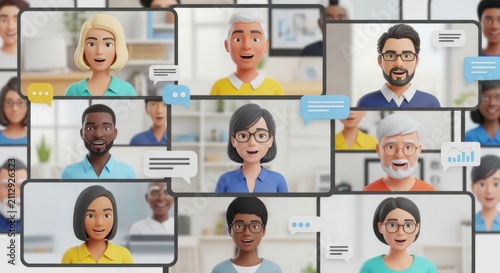 virtual meeting diverse people online conference