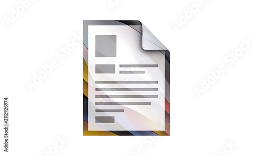 Content marketing document icon isolated on pure white background