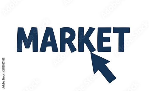 3d marketing with arrow, isolated on pure white background