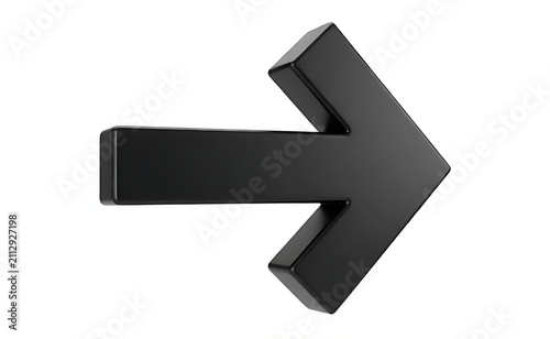 3D black arrow isolate on white background