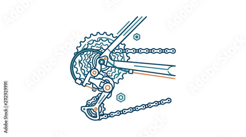 Cuadro en lienzo Bicycle gear mechanism close up.