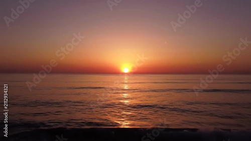 Natural landscape materials of sunset at sea, beautiful delayed sunrise at sea