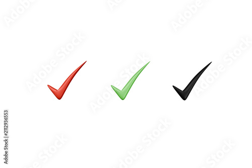 Foto red check mark, icon, PNG, gerrn, black