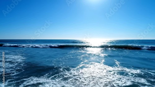 Ocean waves in the sun, sun waves surging animation