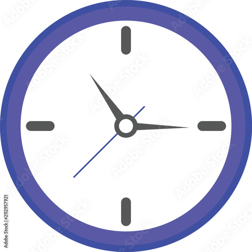 Analog Wall Clock Icon Vector Round Timepiece Design Isolated Vector