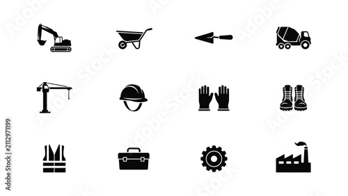 фотографія Modern minimalist black with high contrast collection twelve construction themed