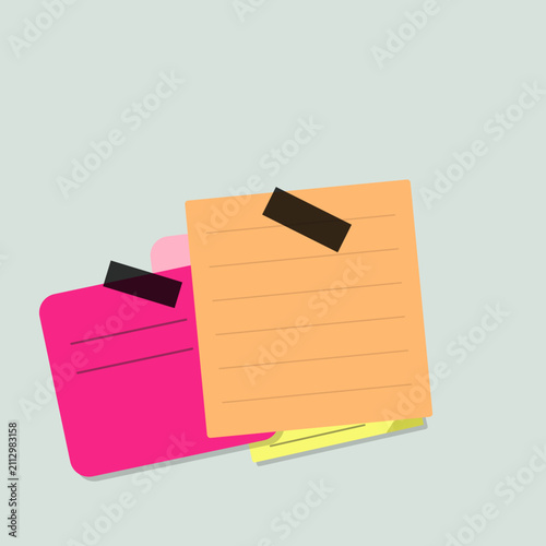 Stack of colorful sticky notes with tape on light background sticky note office supplies reminder stationery