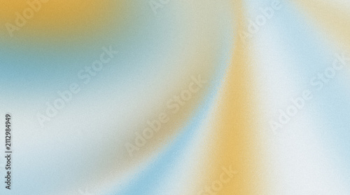 Abstract Wave Gradient Background Featuring Soft Sky Blue, Warm Gold and Beige Color Blend with Heavy Grainy Noise Texture Effect