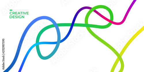Abstract colorful lines background. Modern creative design with flowing gradient curves.