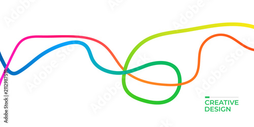 Abstract colorful lines background. Modern wavy shapes for creative graphic design projects.