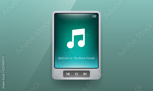 Digital audio player DAP music player user interface template
