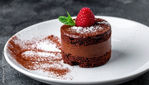 Chocolate dessert cake with berries luxury sweet concept