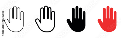 Hand stop icon. hand icon set for web, ui, and mobile apps.