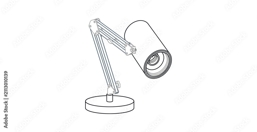 Obraz premium Architectural Desk Lamp Outline Vector