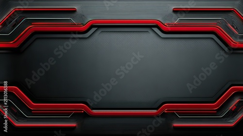 Modern Abstract Background Design with Red and Black Elements for Futuristic Digital or Technology Themes