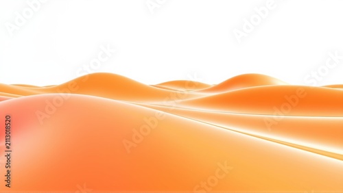 Abstract orange waves form rolling landscape. Smooth curves suggest fluid motion, contrasting dark, light areas. Minimalist design.