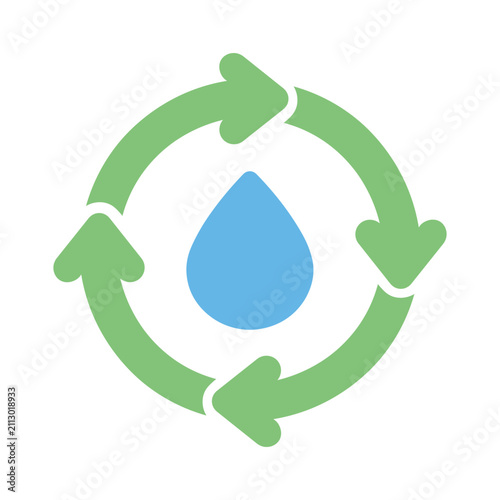 Water Recycle Icon Eco Cycle Symbol Design Vector Illustration Sustainability Nature Collection