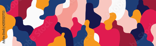 People abstract silhouettes vector multicolor illustration ,modern social communication 