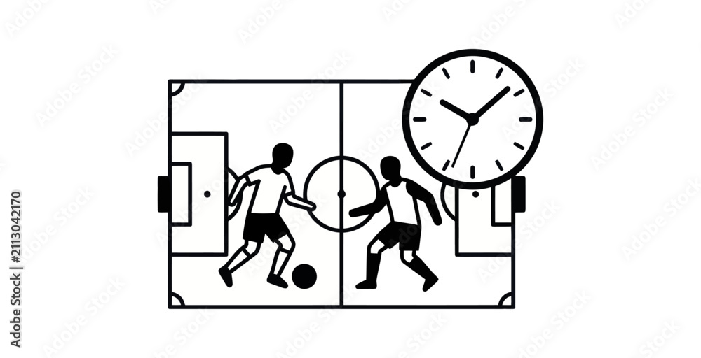 Foto Soccer Match Time Vector Illustration