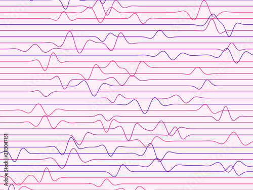 Abstract Pulse Waveform Thin Lines Minimal Background