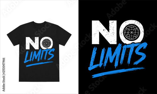 Принти на полотні No Limits Motivational Typography T-shirt Design