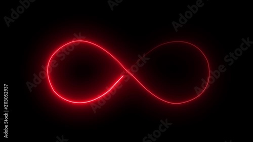  Infinity neon looping animated icon infinity neon icon 4k video animation.