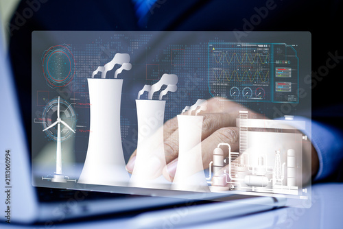 Canvas Print SMR, Small Modular Reactor ,Engineers are designing small scale nuclear power plants to support the energy needs of data centers