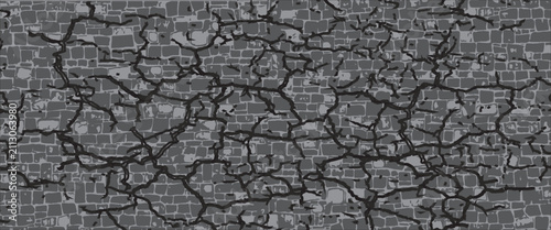 Grunge black and white brick wall texture background. Brick wall stone grunge grainy backdrop