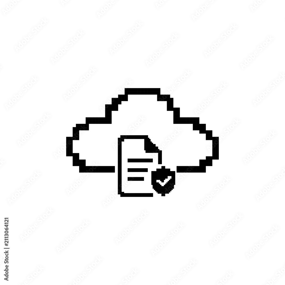 Fototapeta premium Cloud secure document check pixel