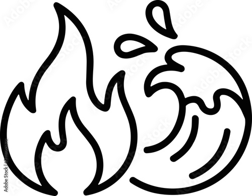 Фотография Fire and Water Symbols Icon