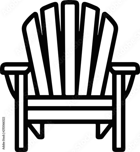 Adirondack Chair Icon Outline