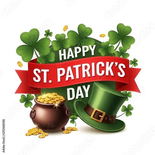 Happy St Patricks Day Greeting Banner Design