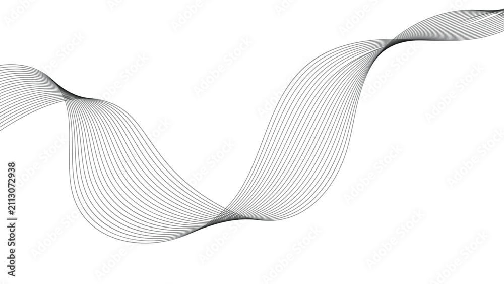 Fototapeta premium Elegant Gray Flow Lines Abstract Background with Soft Curves