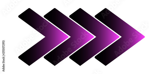 Abstract Triple Right Arrow Logo with Gradient Colors for Business Branding