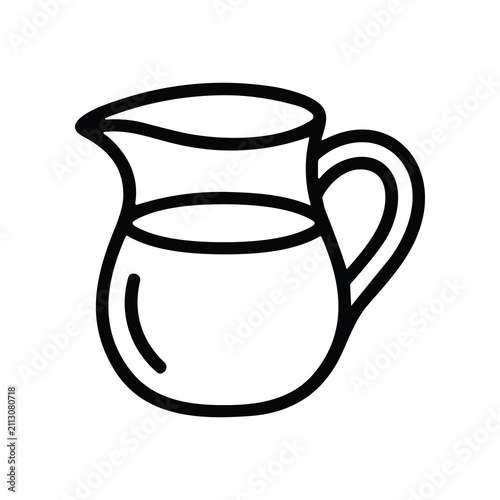 Fotografía Minimalist illustration of a pitcher filled with liquid, simple line art drawing