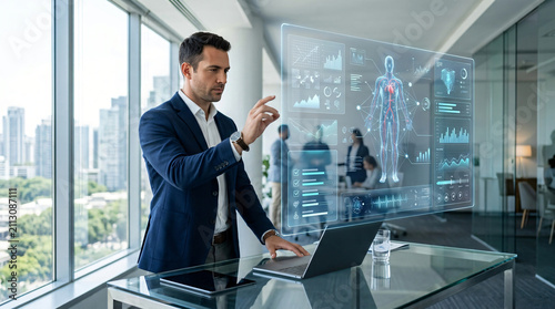 Digital Healthcare Technology concept with Business Professional