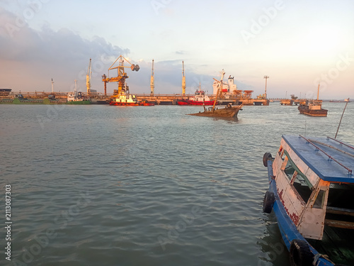 cargo ship in port