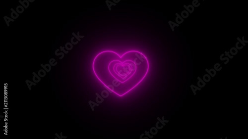 3d animation flying through the futuristic pink neon chromatic love tunnel (Seamlessly Loopable) Abstract 4k stock video