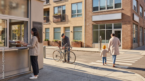 Local Corner Errands: Bakery Stop by Bike and School Route