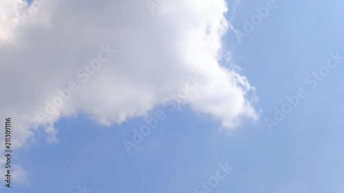 Blue Sky with Large White Clouds Background